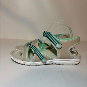 Ryka Sz 10 M Sports Breeze Adjustable Sports Sandals Womens Shoes Tan / Mint